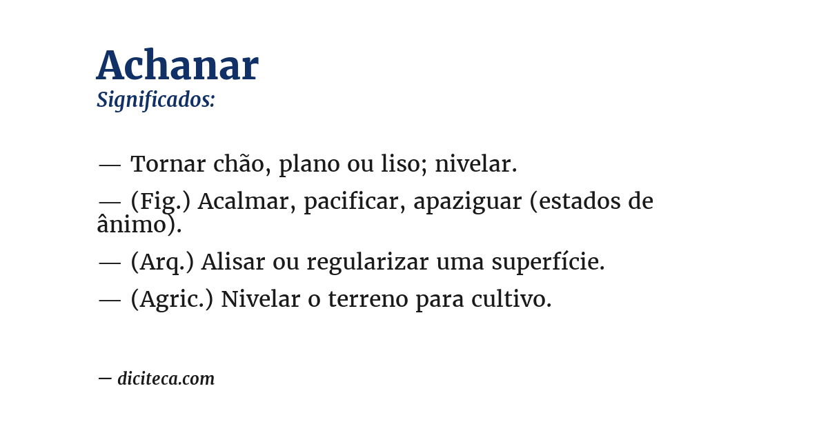 Significado de achanar