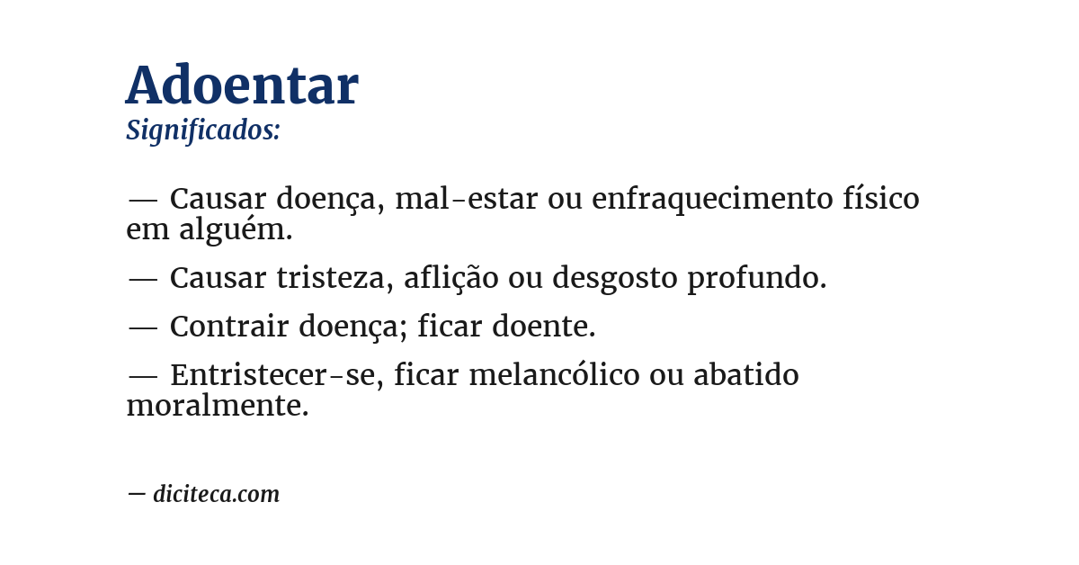 Significado de adoentar