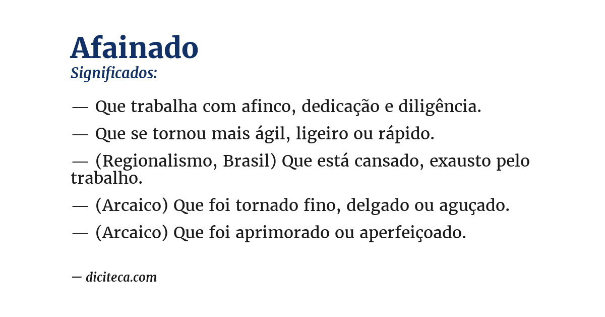 Significado de afainado