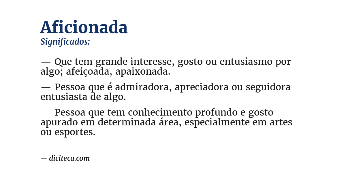 Significado de aficionada