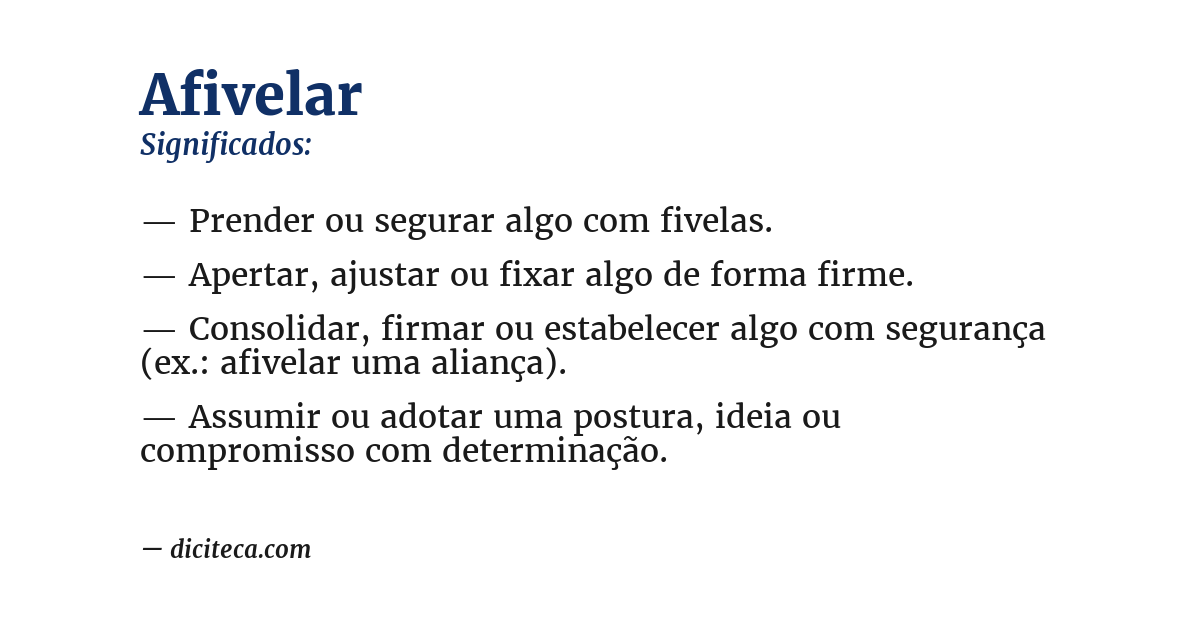 Significado de afivelar