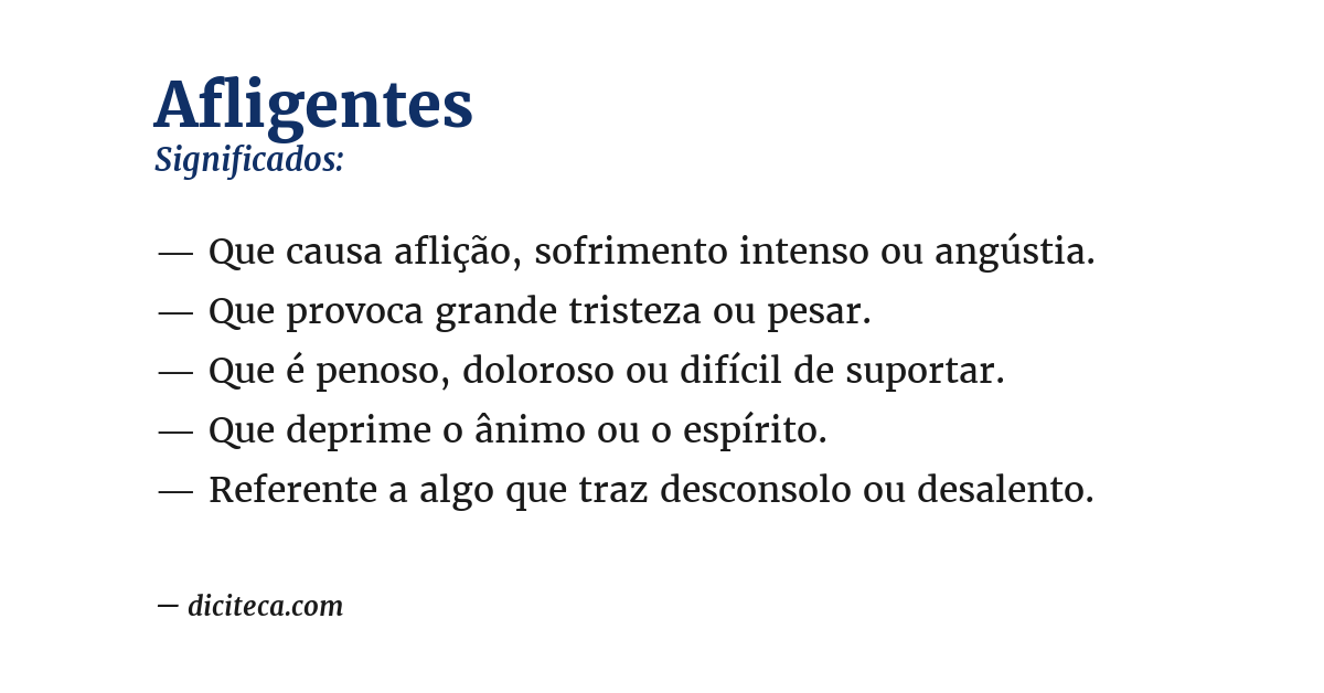 Significado de afligentes
