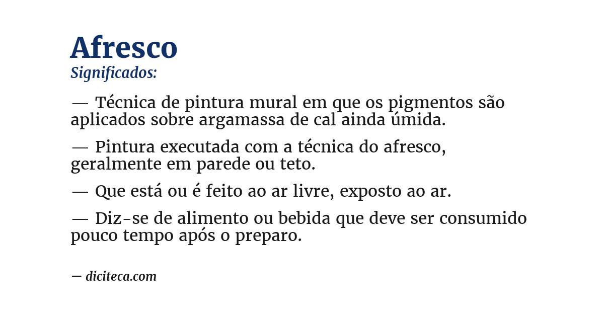 Significado de afresco