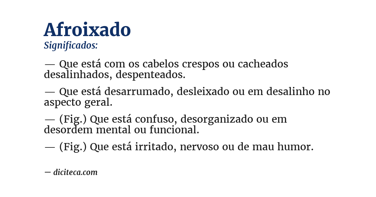 Significado de afroixado