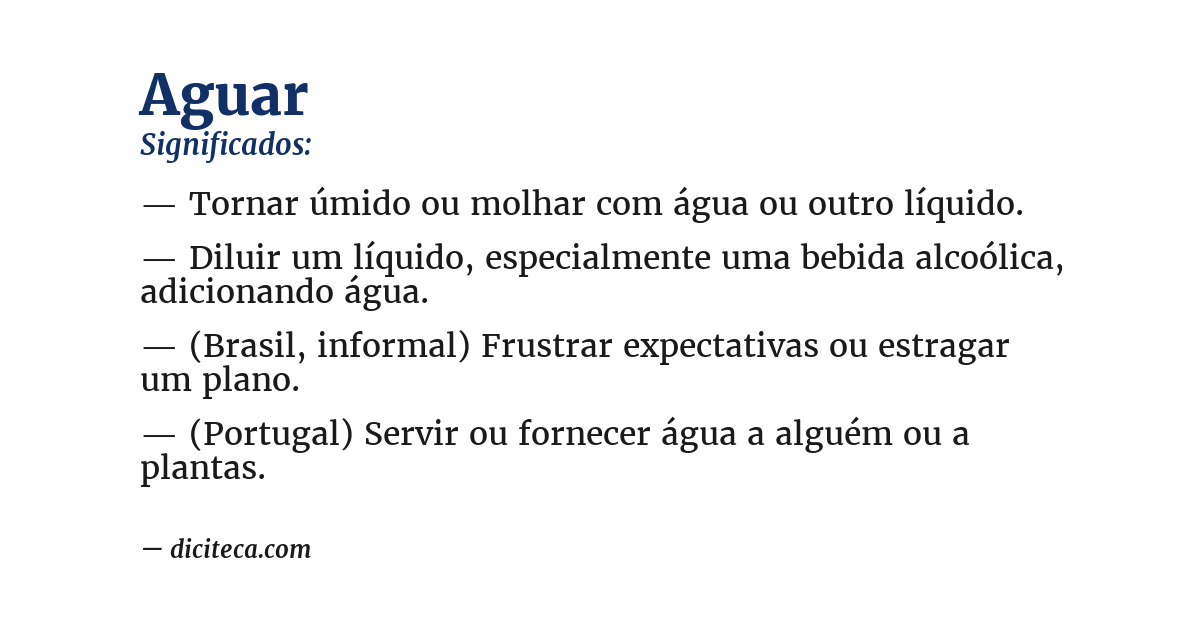 Significado de aguar