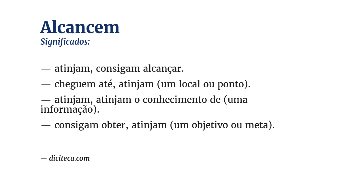 Significado de alcancem