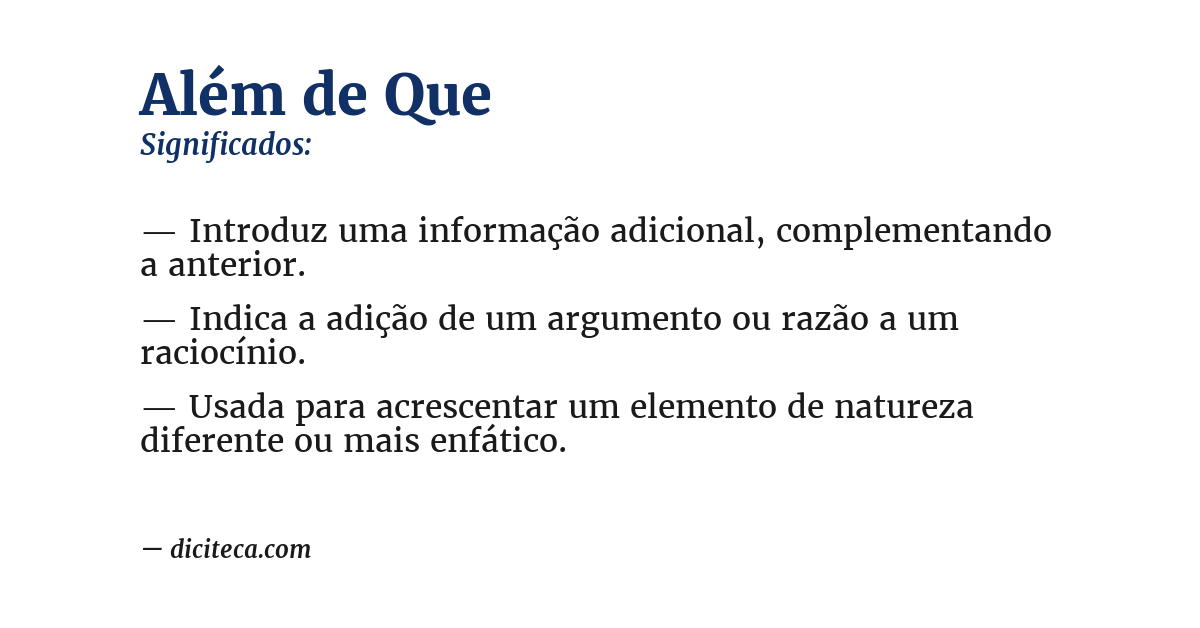 Significado de além de que