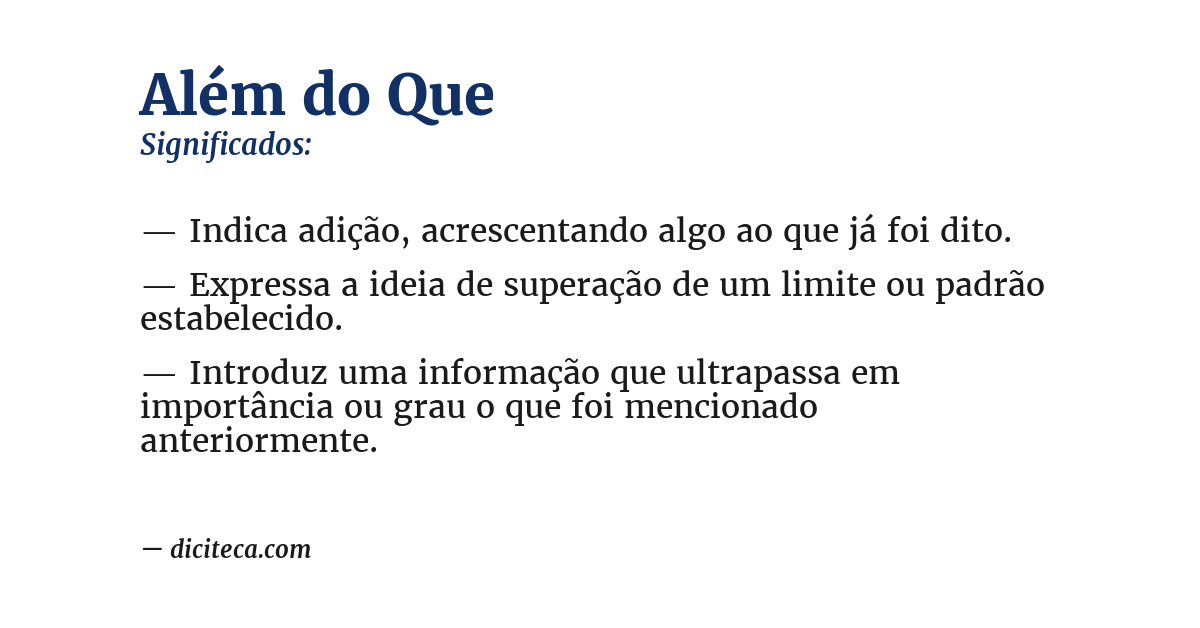 Significado de além do que