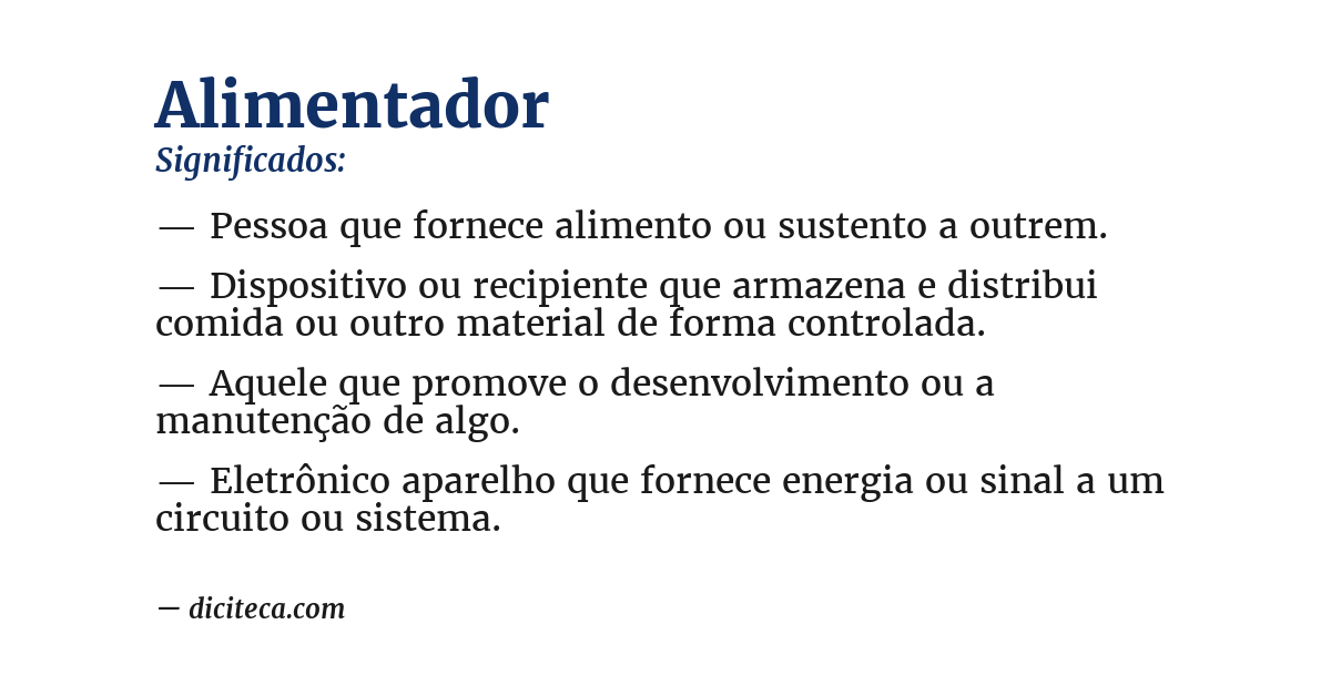 Significado de alimentador