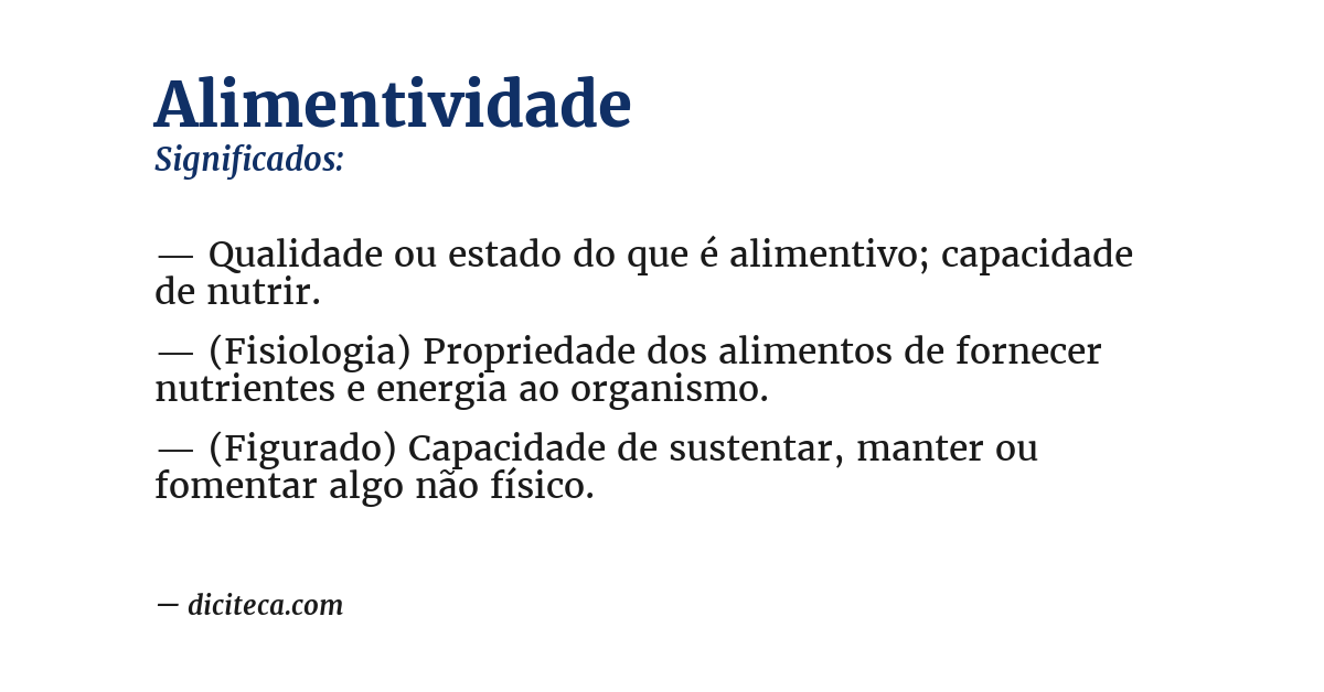Significado de alimentividade