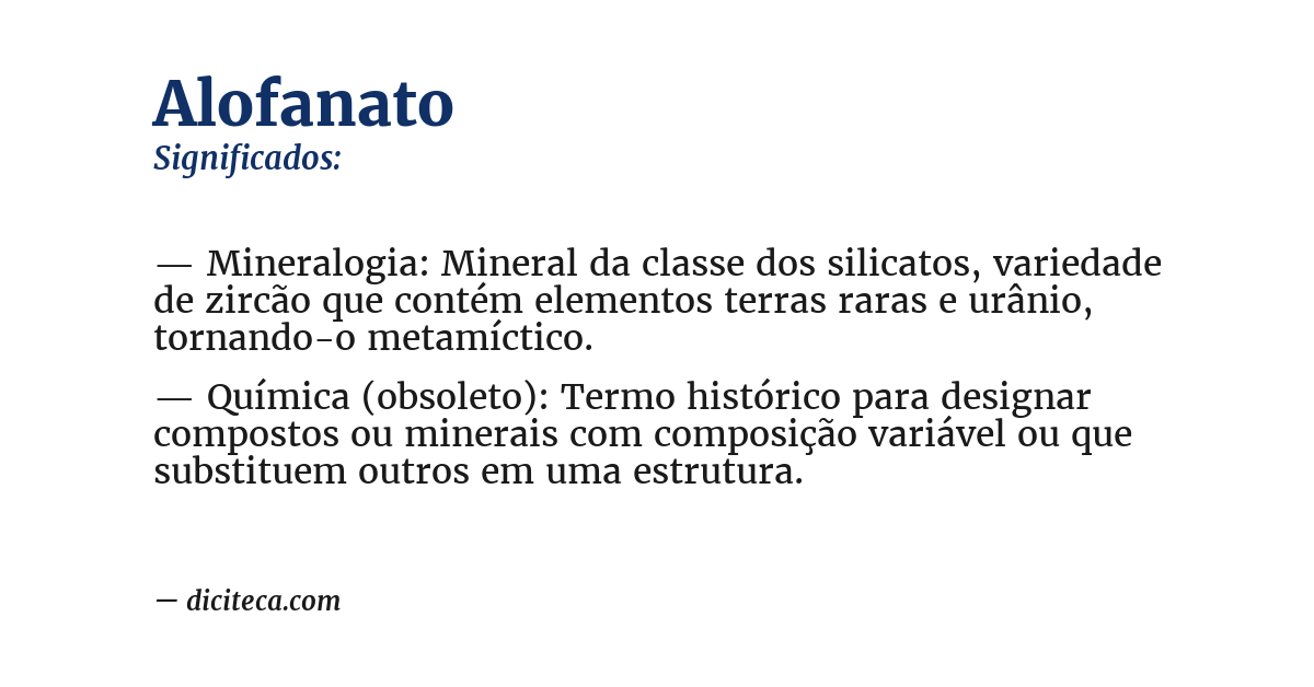 Significado de alofanato