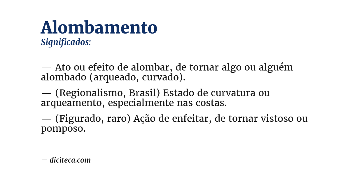 Significado de alombamento