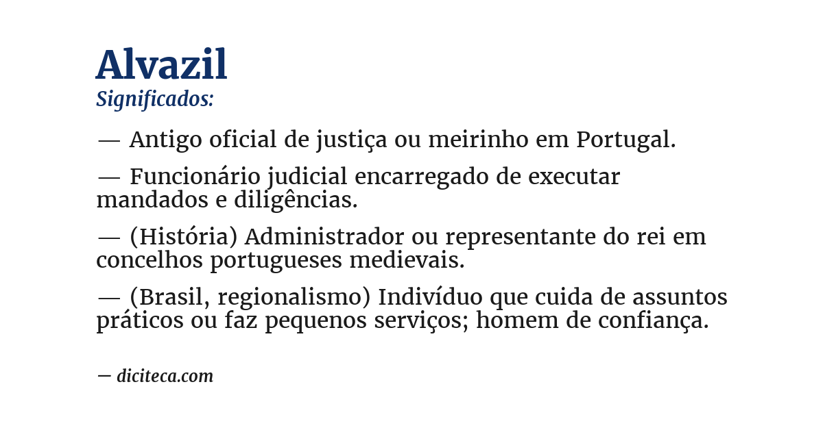 Significado de alvazil