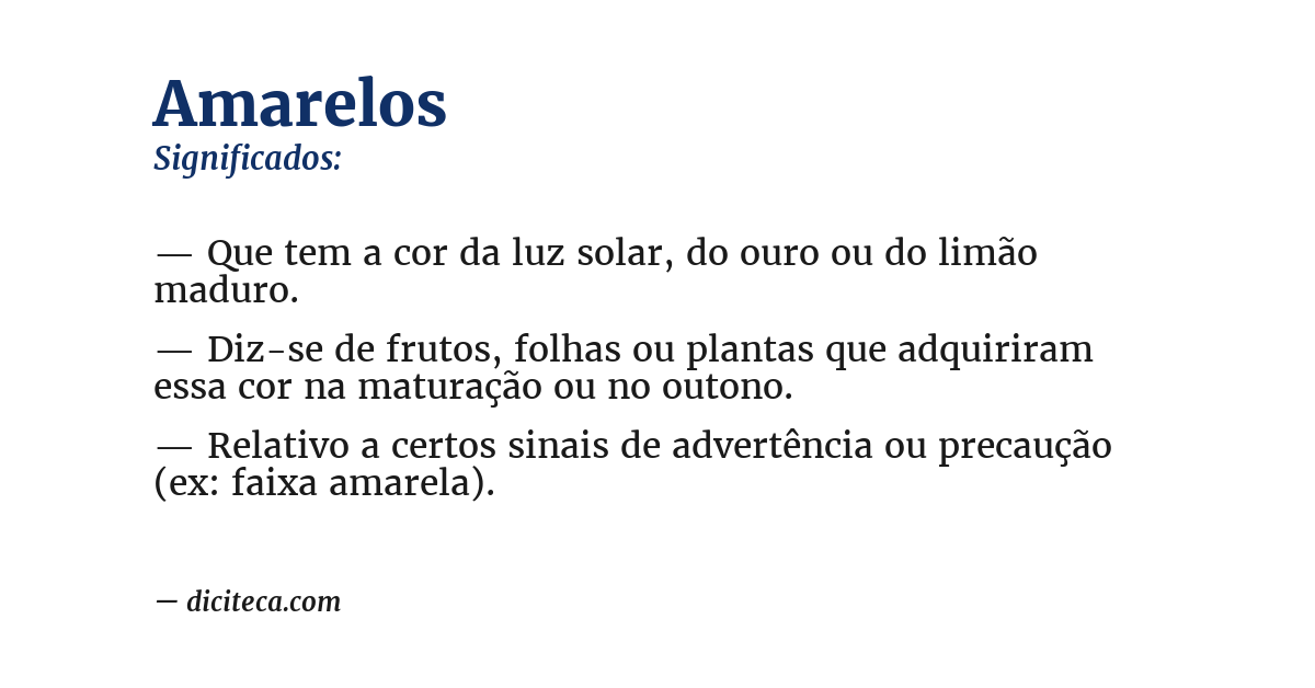 Significado de amarelos