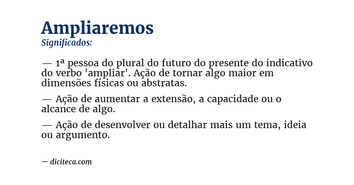 Significado de ampliaremos