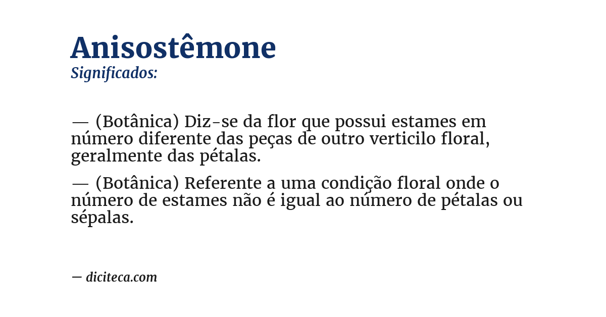 Significado de anisostêmone