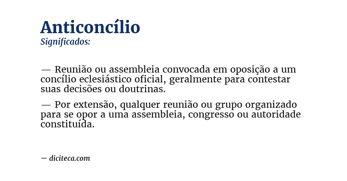 Significado de anticoncílio