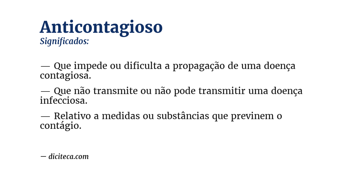Significado de anticontagioso