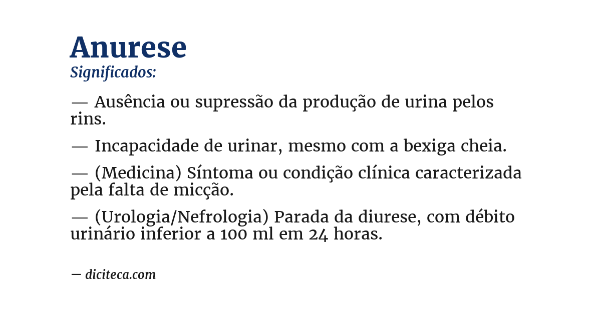 Significado de anurese