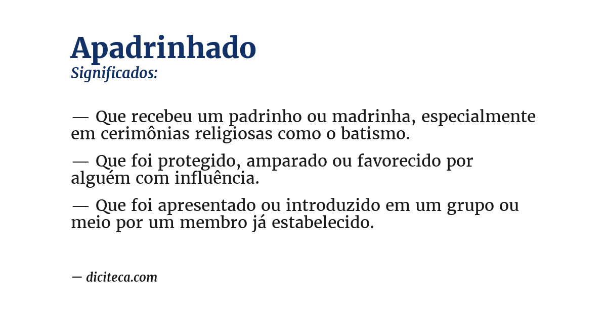 Significado de apadrinhado