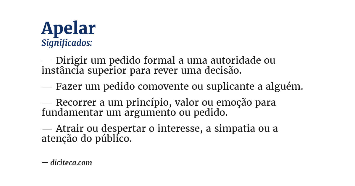 Significado de apelar