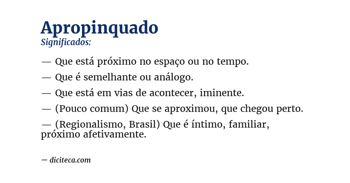Significado de apropinquado