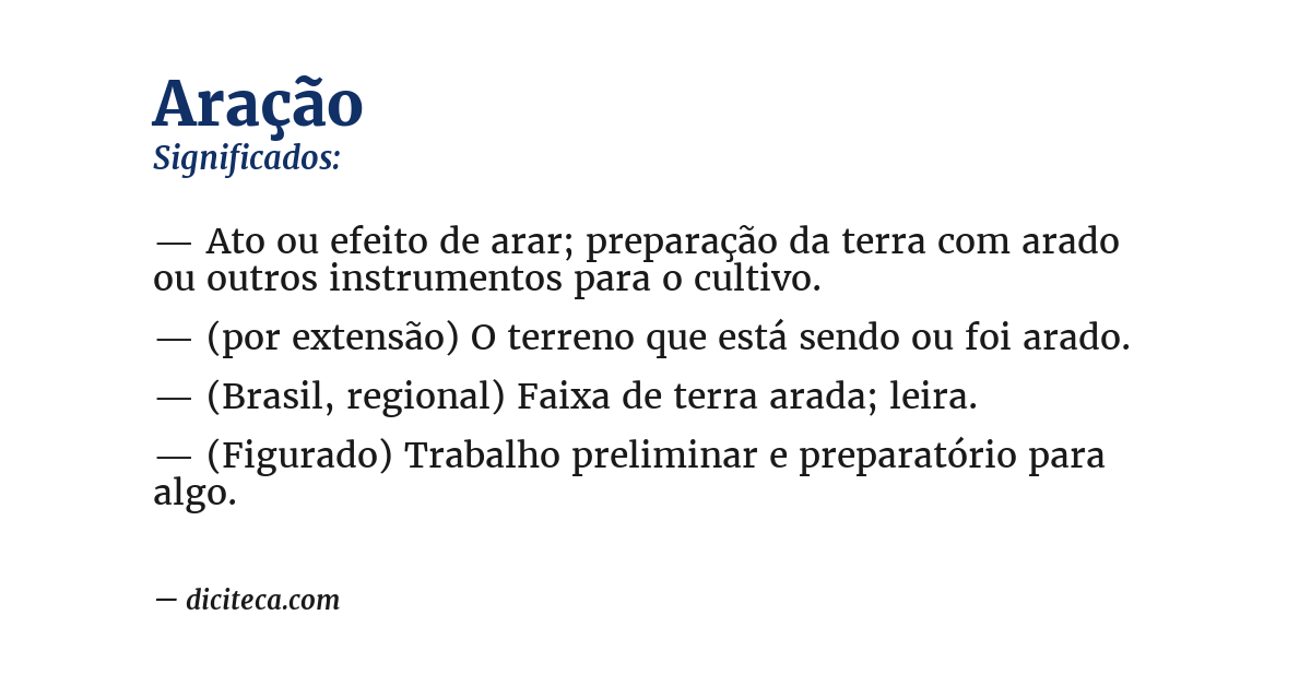 Significado de aração