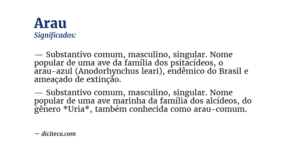 Significado de arau