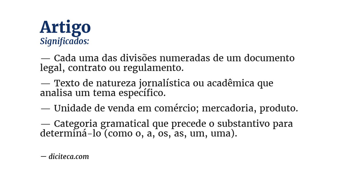 Significado de artigo