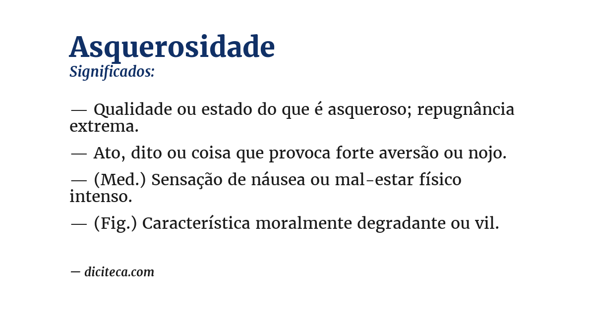 Significado de asquerosidade