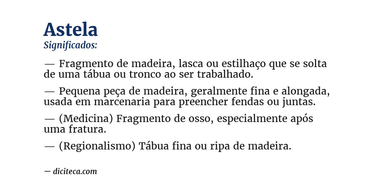 Significado de astela