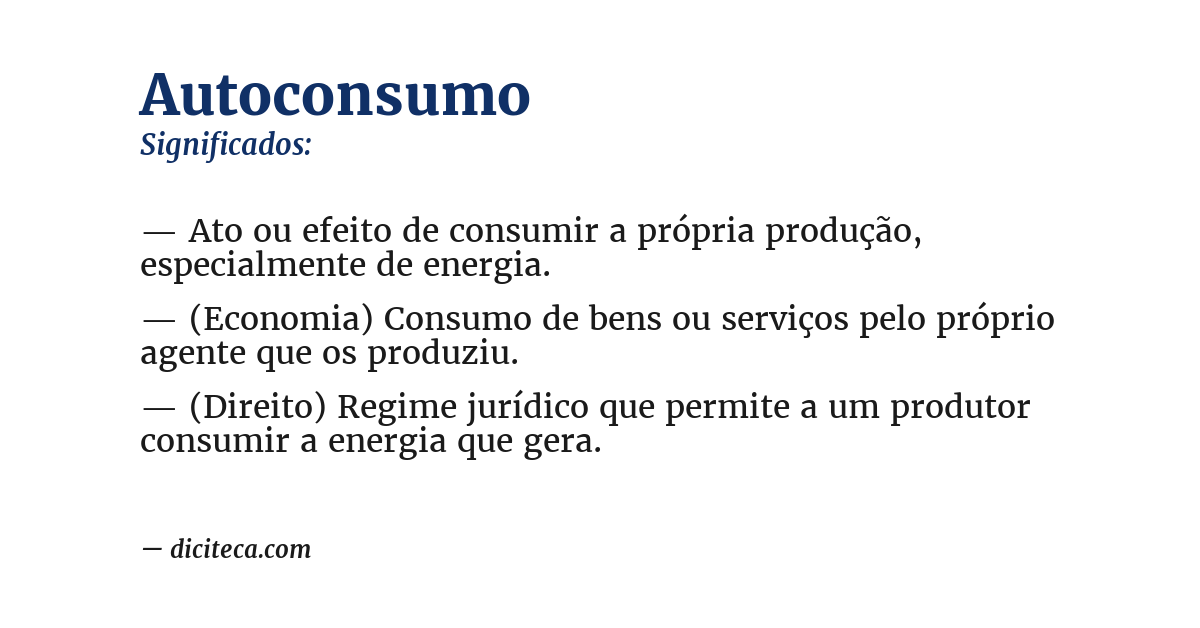 Significado de autoconsumo