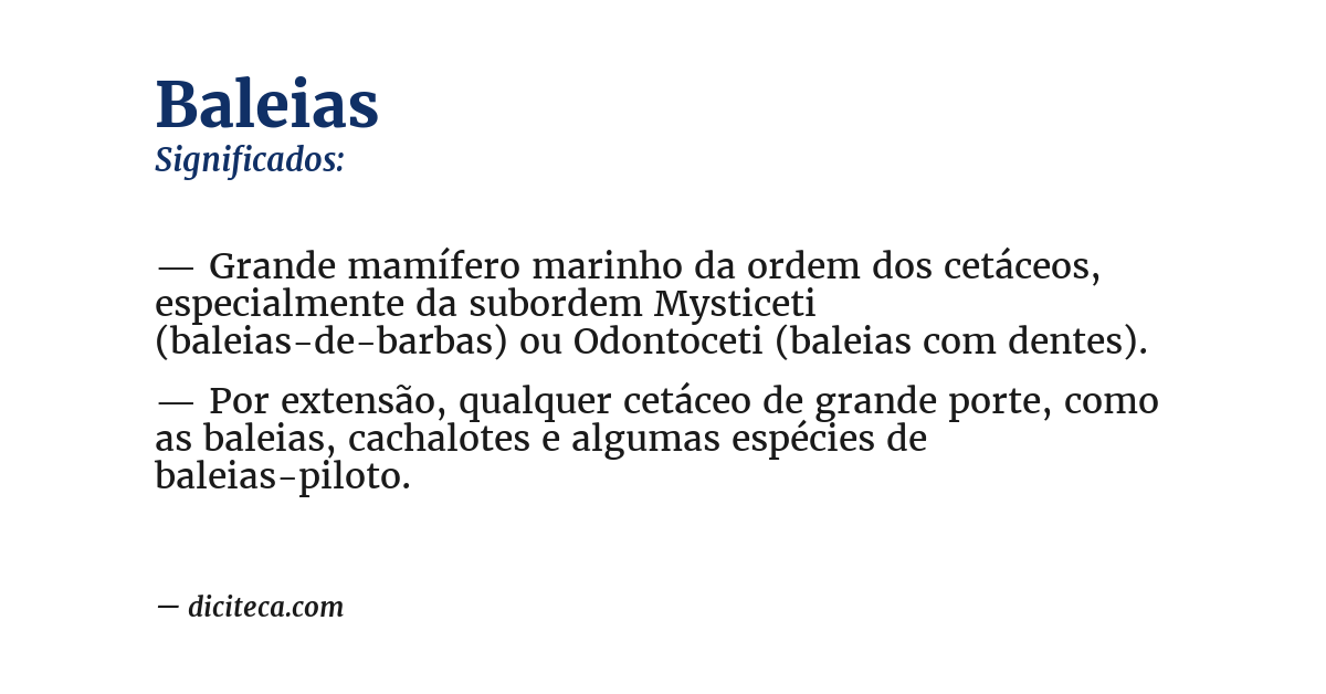 Significado de baleias