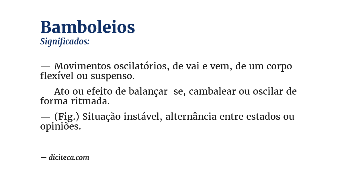 Significado de bamboleios