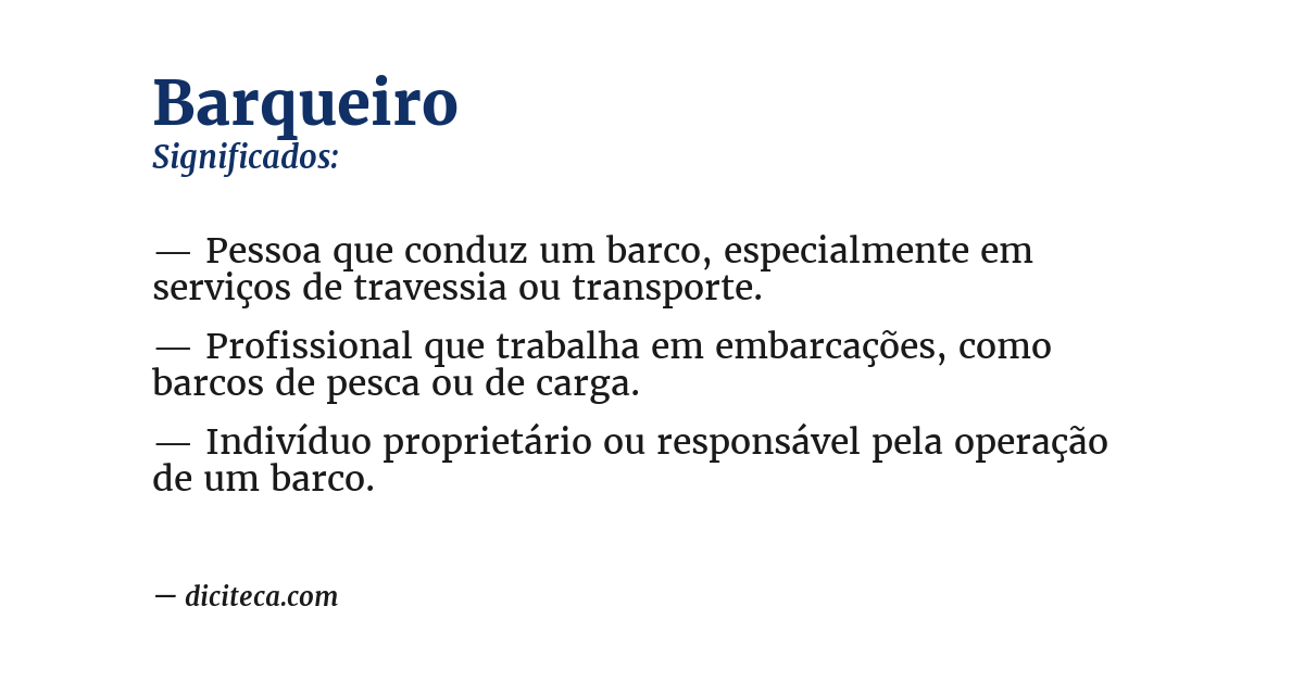Significado de barqueiro