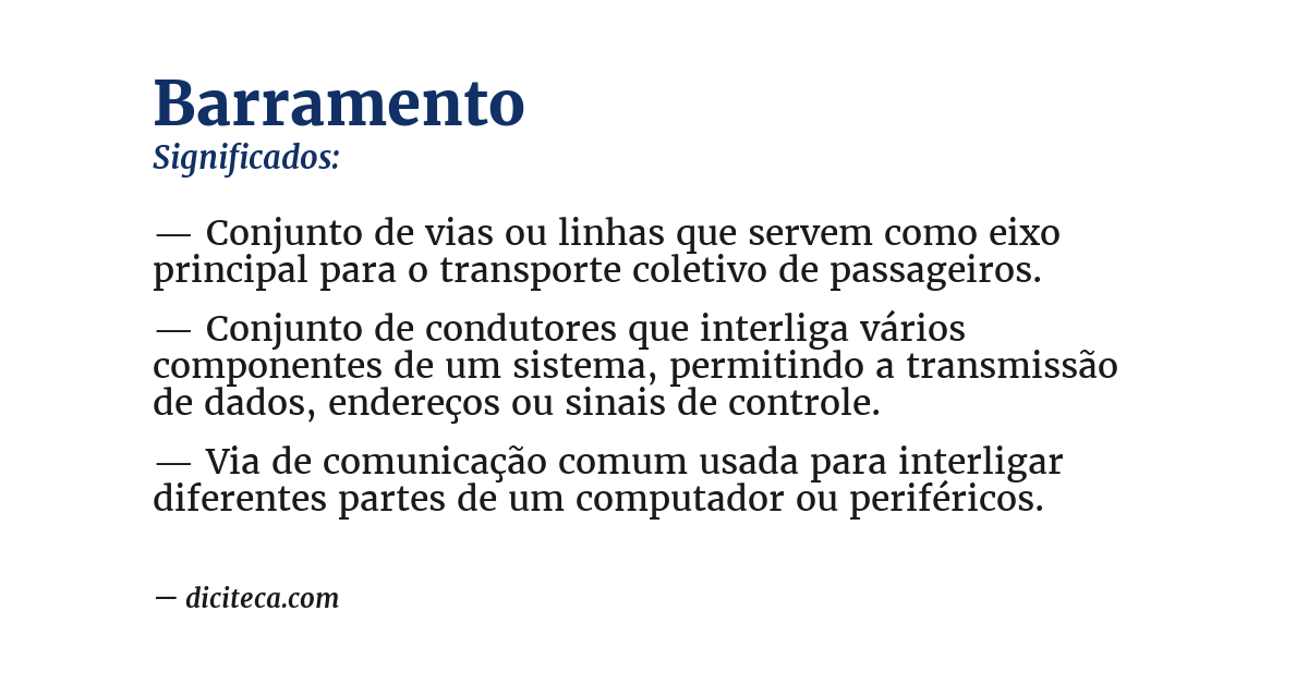Significado de barramento