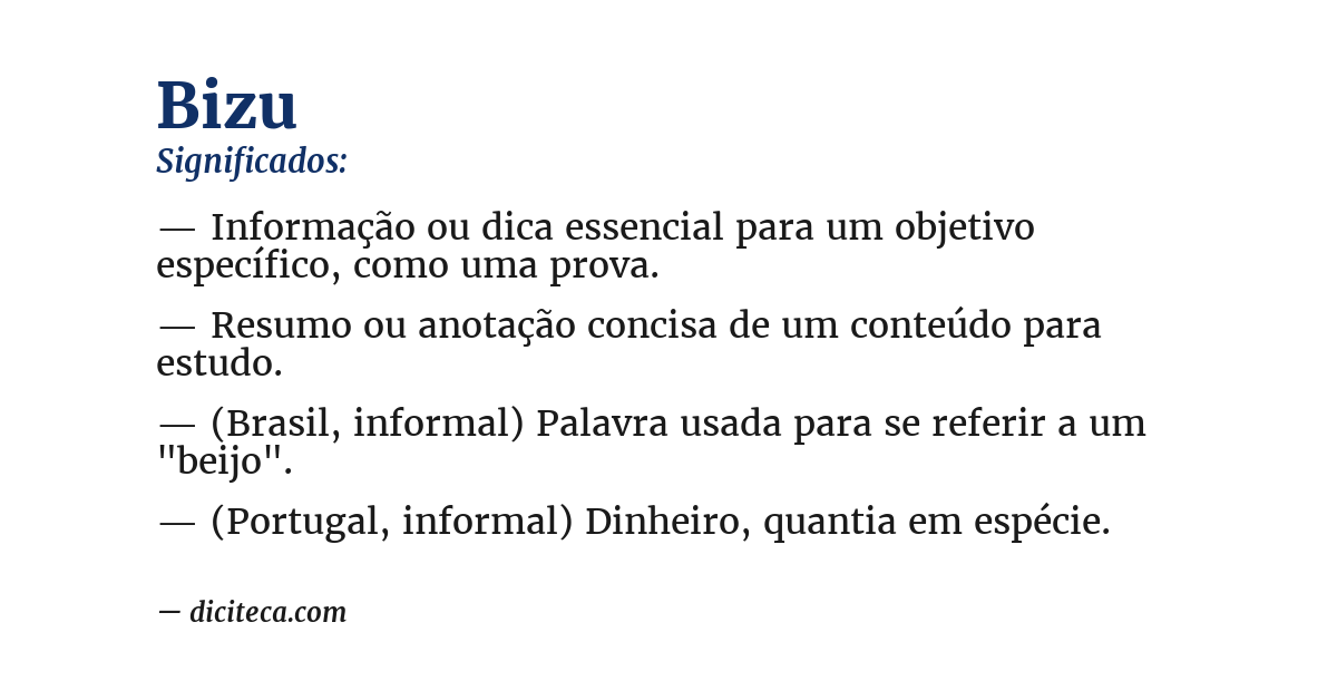 Significado de bizu