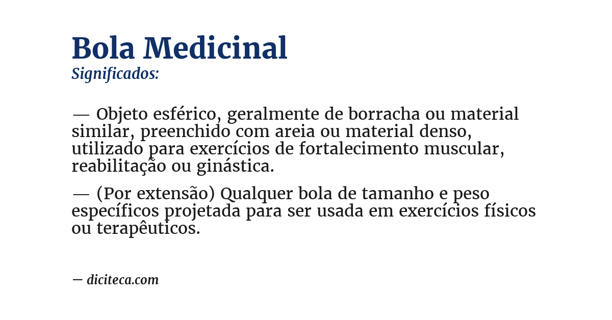 Significado de bola medicinal