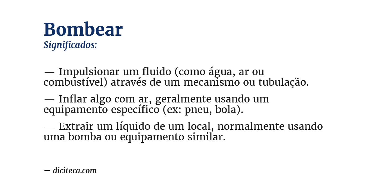 Significado de bombear