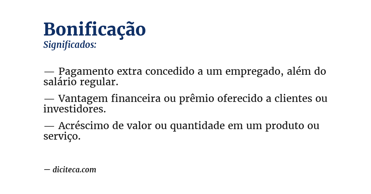 Significado de bonificação