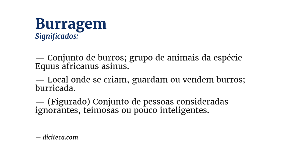 Significado de burragem
