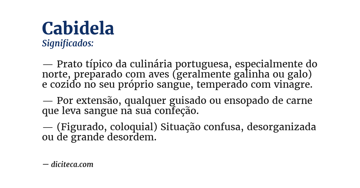 Significado de cabidela