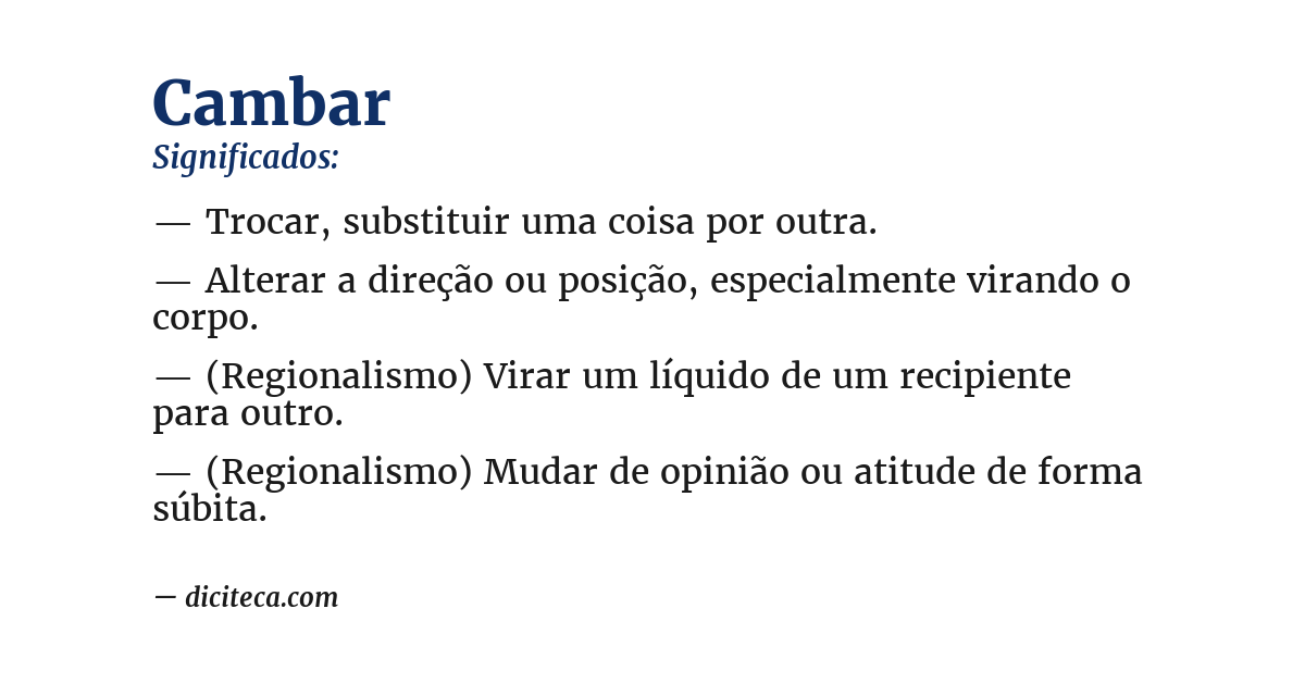 Significado de cambar