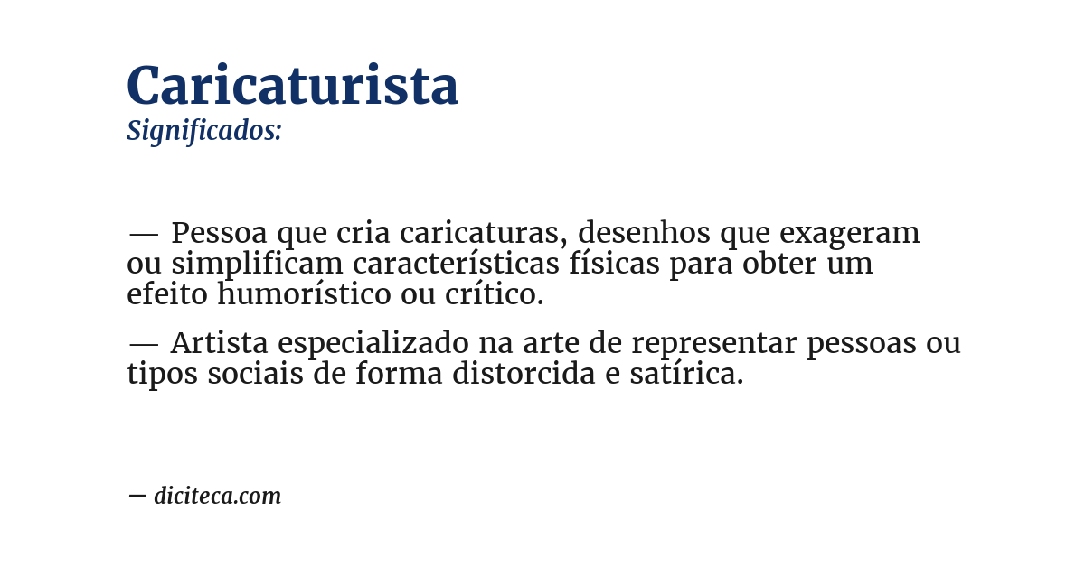 Significado de caricaturista