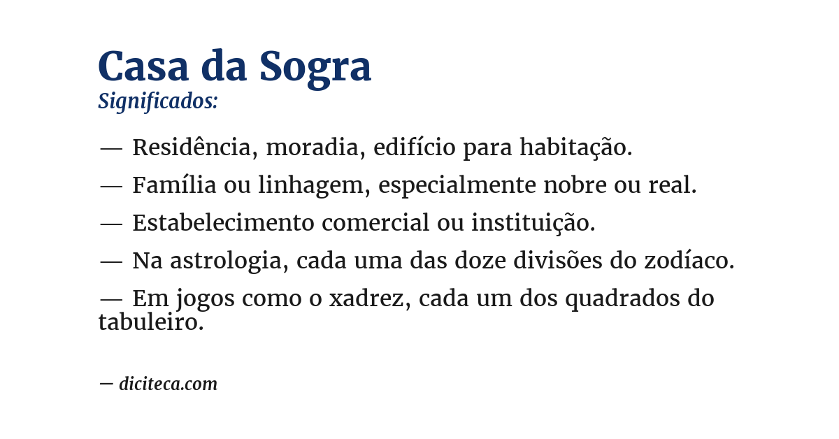Significado de casa da sogra