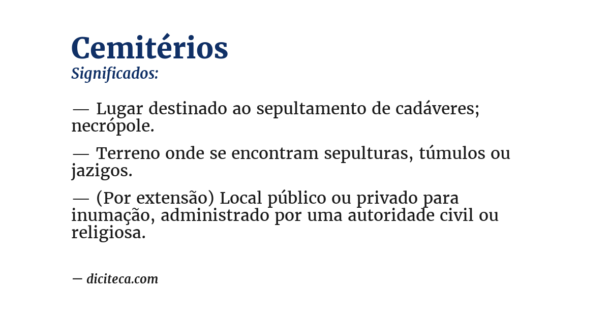 Significado de cemitérios