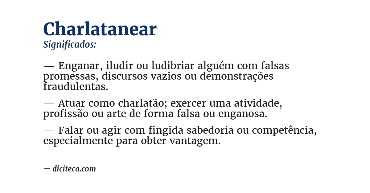 Significado de charlatanear