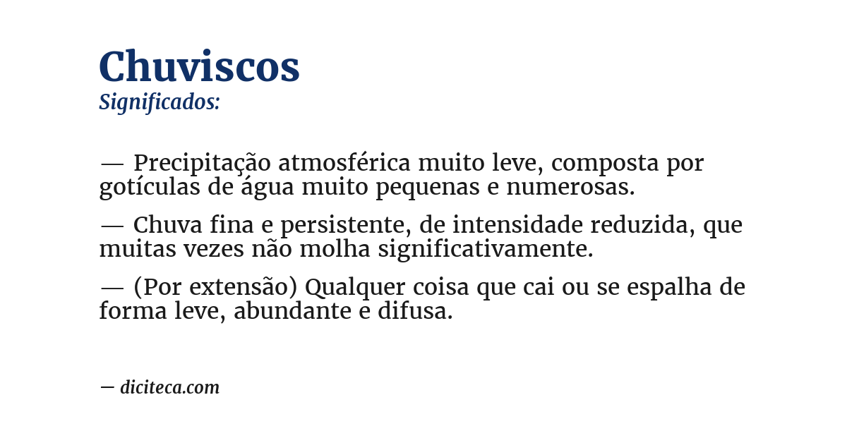 Significado de chuviscos