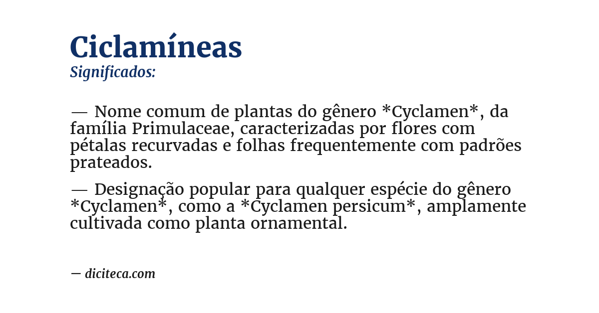 Significado de ciclamíneas