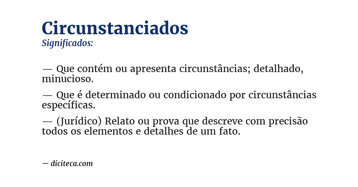 Significado de circunstanciados